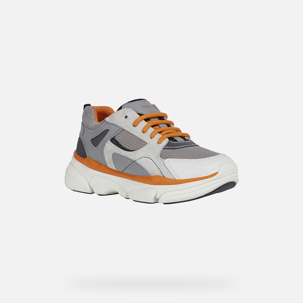 Geox Sneakers Grey/Orange Lunare - Geox Boys Shoes - NPDUIZ498